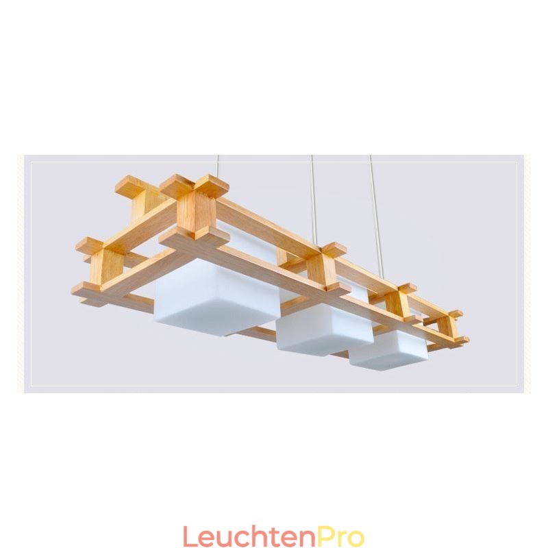 Kreative 3 Lichter Eiche Pendelleuchte Dekorative Holz Deckenleuchte Cafe