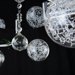 Kronleuchter 6 Lichter Land Aluminium Glas Chrom