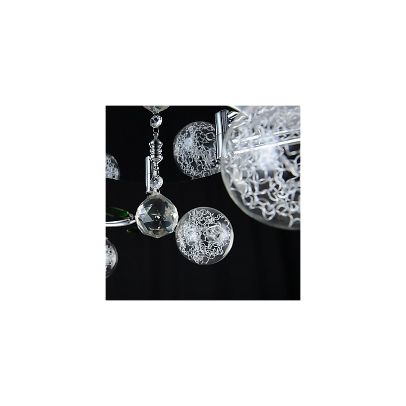 Kronleuchter 6 Lichter Land Aluminium Glas Chrom
