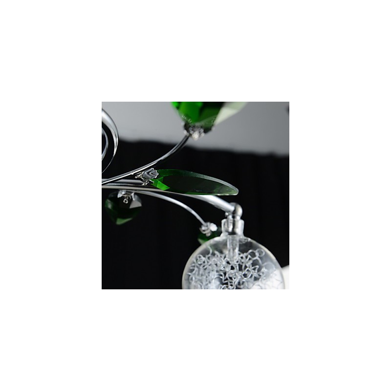 Kronleuchter 6 Lichter Land Aluminium Glas Chrom