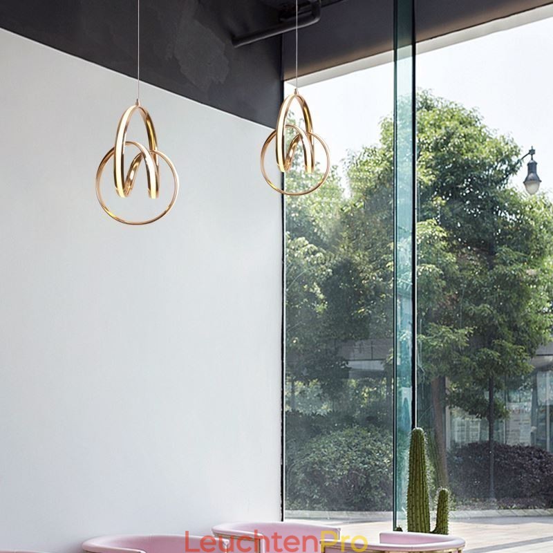 Moderne minimalistische Pendelleuchte einzigartige kreisförmige Twist Leuchte Insel