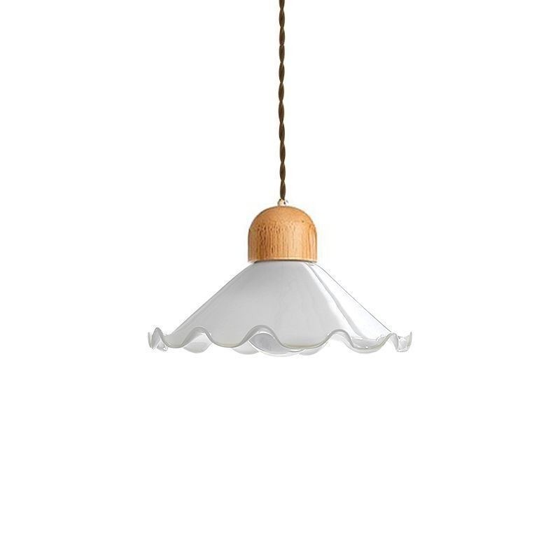 Moderne Pendelleuchte aus Glas mit Spitze und Einzelkopf