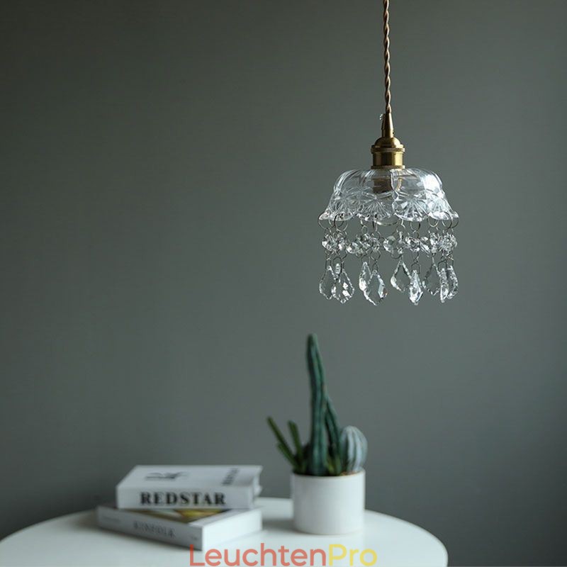 Elegante Glas-Pendelleuchte, Einzelkopf, Mini-Pendelleuchte