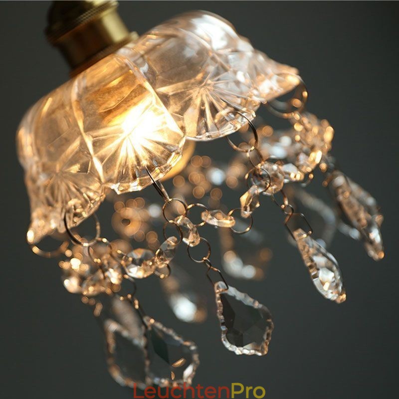 Elegante Glas-Pendelleuchte, Einzelkopf, Mini-Pendelleuchte