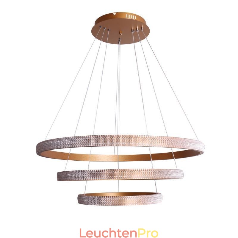 Moderne Pendelleuchte Acryl 3 Ringe Lampe 80+60+40cm
