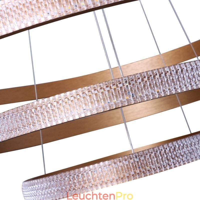 Moderne Pendelleuchte Acryl 3 Ringe Lampe 80+60+40cm