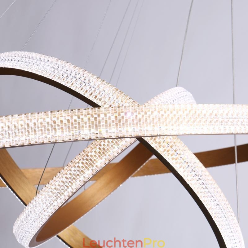 Moderne Pendelleuchte Acryl 3 Ringe Lampe 80+60+40cm