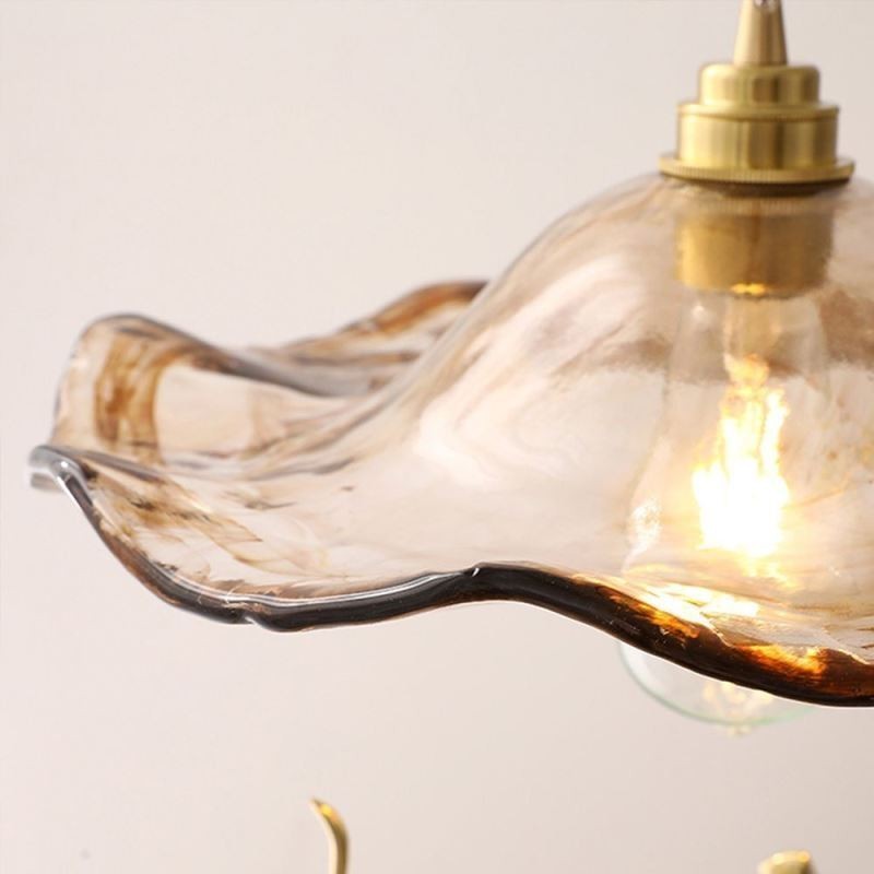 Lotusblatt-Glas-Pendelleuchte, kreative dekorative Leuchte