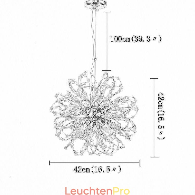 Löwenzahn Kristall Pendelleuchte Eleganter Kronleuchter