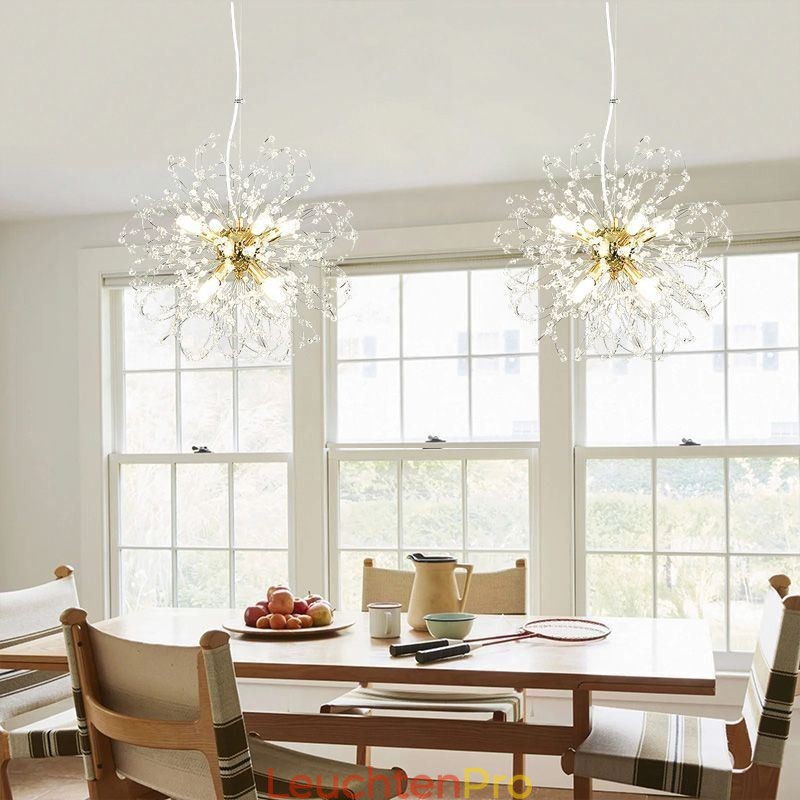 Löwenzahn Kristall Pendelleuchte Eleganter Kronleuchter