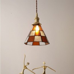 Retro-Gitterglas-Pendelleuchte im japanischen Stil