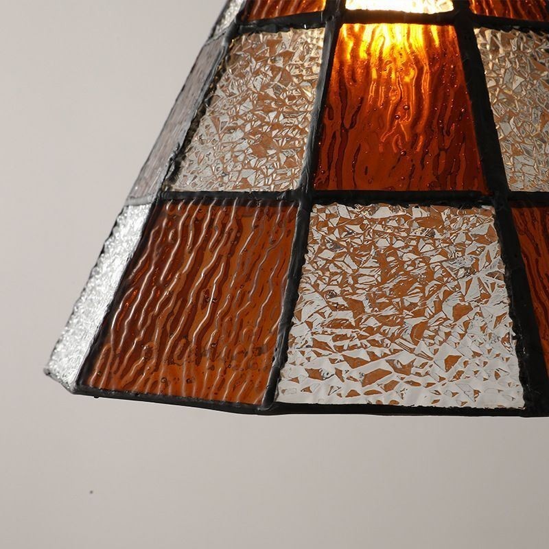 Retro-Gitterglas-Pendelleuchte im japanischen Stil