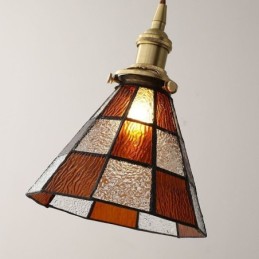 Retro-Gitterglas-Pendelleuchte im japanischen Stil