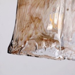 Einzigartige Mini-Pendelleuchte aus Glas im japanischen Stil, bernsteinfarben, dekorative Beleuchtung
