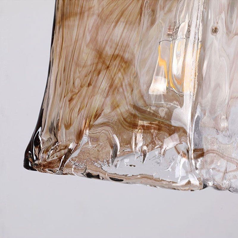 Einzigartige Mini-Pendelleuchte aus Glas im japanischen Stil, bernsteinfarben, dekorative Beleuchtung