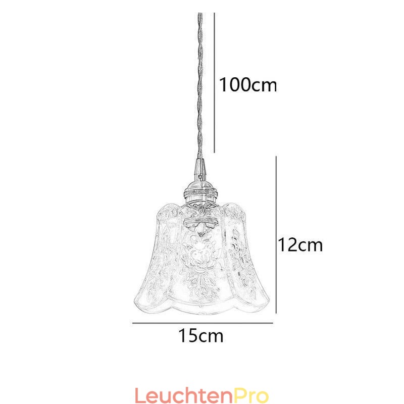 Blumen-Pendelleuchte, minimalistische dekorative Glasleuchte