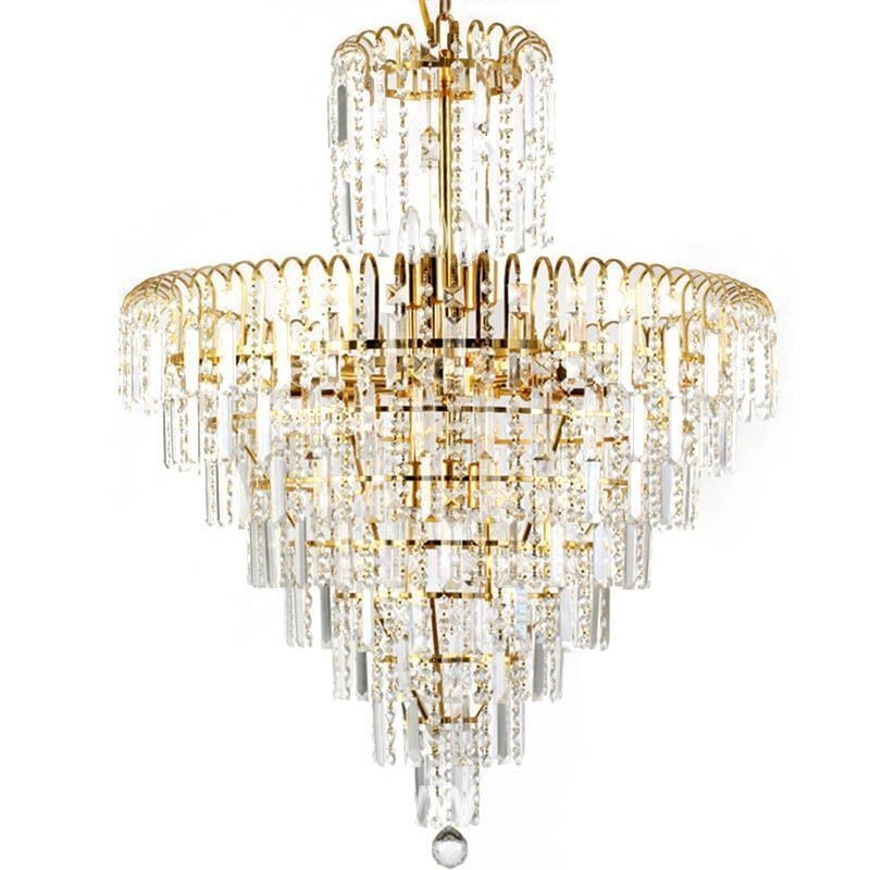 Moderne elegante Kristall Pendelleuchte konische Kronleuchter