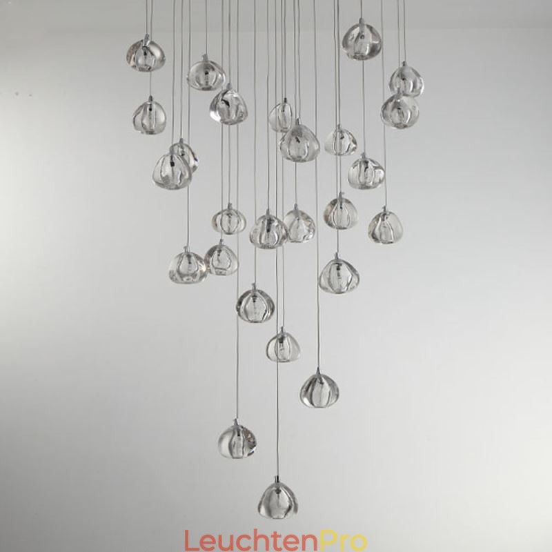 Moderne Kristall Cluster Pendelleuchte Einzigartige Kristall Lampenschirm Duplex Treppe