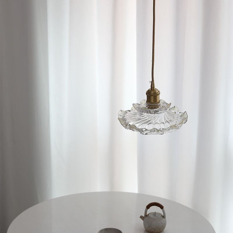 Pendelleuchte aus Glas im japanischen Stil Lotusglas-Pendelleuchte