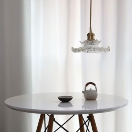 Pendelleuchte aus Glas im japanischen Stil Lotusglas-Pendelleuchte
