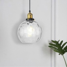 Moderne Pendelleuchte aus Glas, runde Pendelleuchte mit Wassermuster