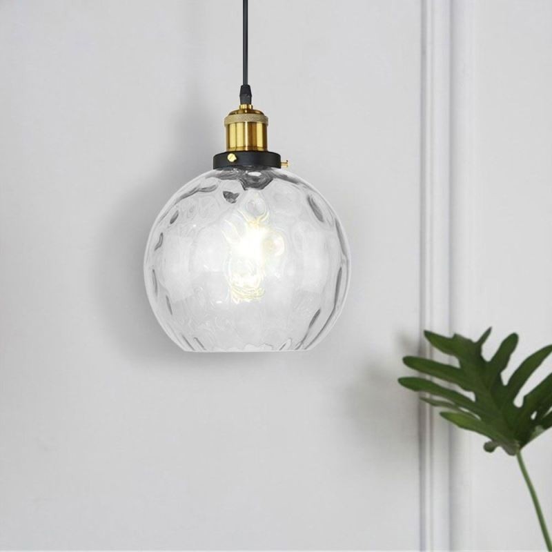 Moderne Pendelleuchte aus Glas, runde Pendelleuchte mit Wassermuster