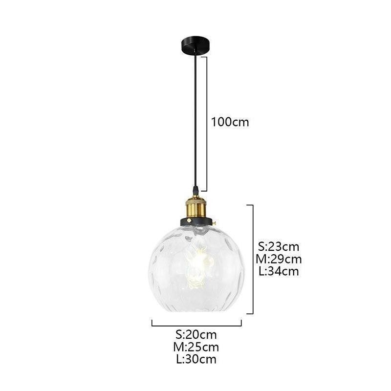 Moderne Pendelleuchte aus Glas, runde Pendelleuchte mit Wassermuster