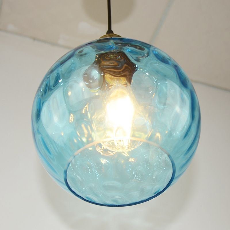 Moderne Pendelleuchte aus Glas, runde Pendelleuchte mit Wassermuster