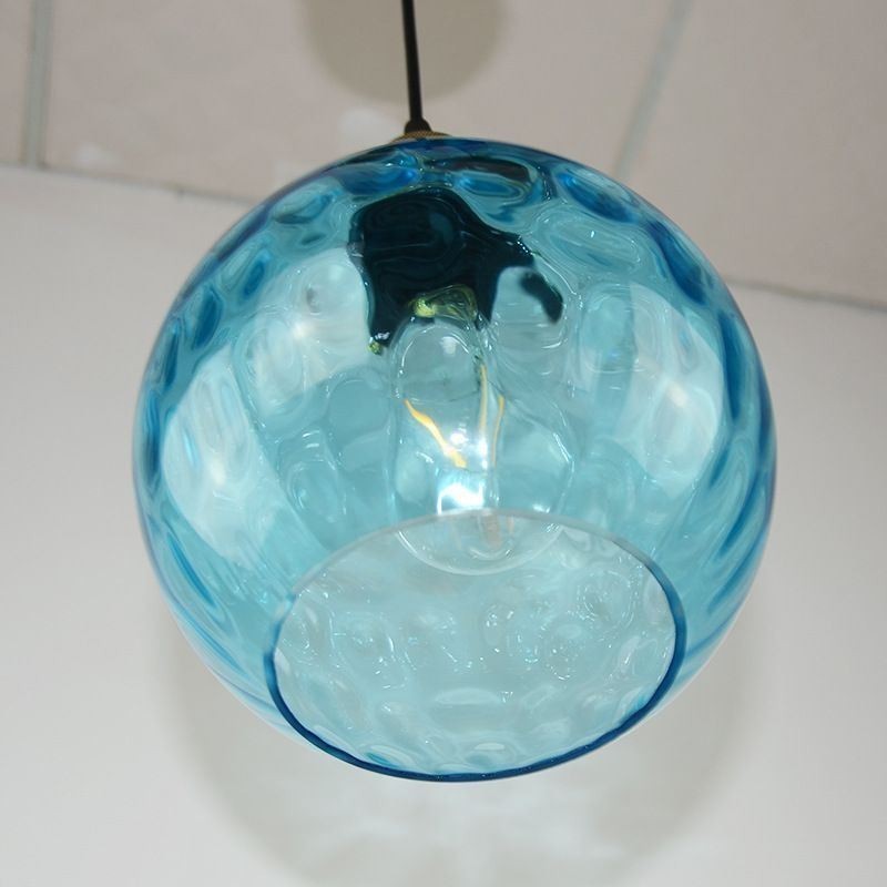 Moderne Pendelleuchte aus Glas, runde Pendelleuchte mit Wassermuster