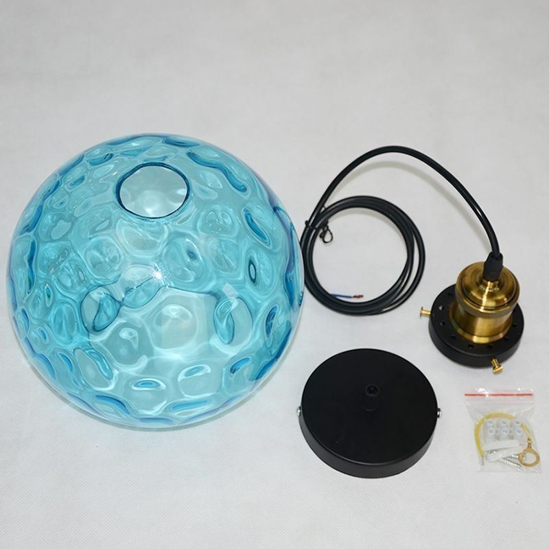 Moderne Pendelleuchte aus Glas, runde Pendelleuchte mit Wassermuster