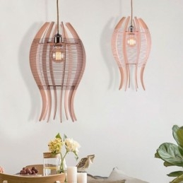 DIY nordische Holz Fisch Pendelleuchte