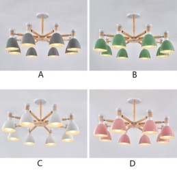 Nordic Macaron Pendelleuchte Kreativer Holzleuchter