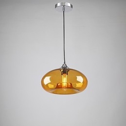 Moderne charakteristische 1-flammige Pendelleuchte mit transparentem Glasschirm