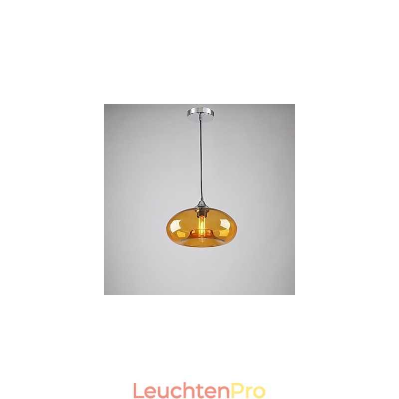 Moderne charakteristische 1-flammige Pendelleuchte mit transparentem Glasschirm