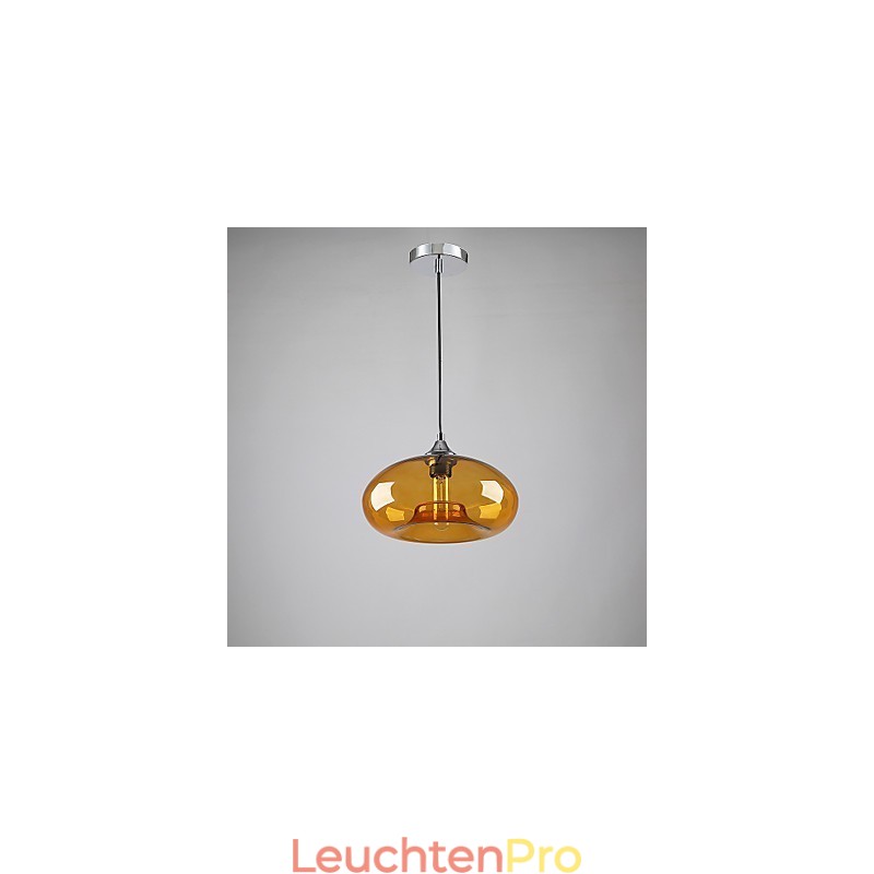 Moderne charakteristische 1-flammige Pendelleuchte mit transparentem Glasschirm