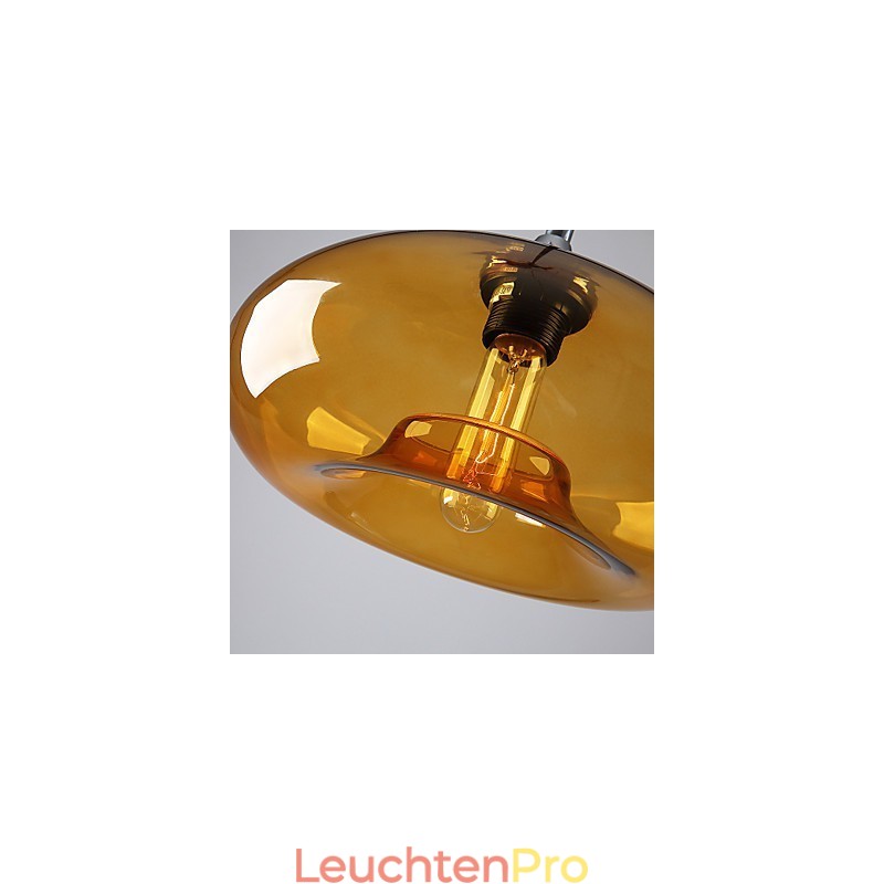 Moderne charakteristische 1-flammige Pendelleuchte mit transparentem Glasschirm