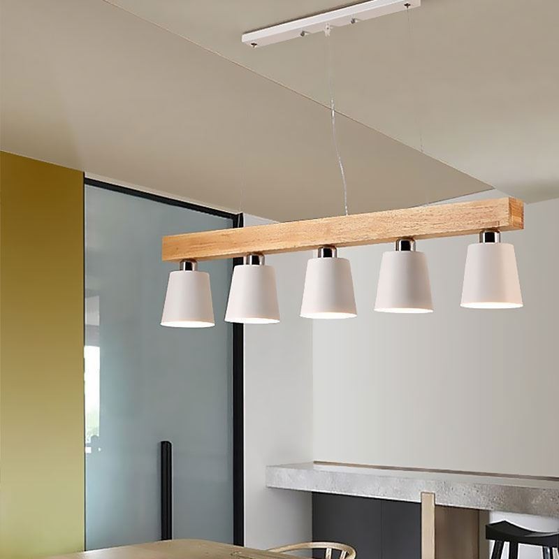 Nordic Holz Kronleuchter Einzigartige Gerade Pendelleuchte Cafe