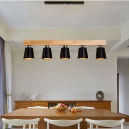 Nordic Holz Kronleuchter Einzigartige Gerade Pendelleuchte Cafe