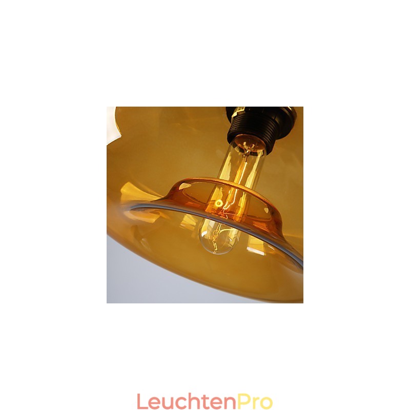 Moderne charakteristische 1-flammige Pendelleuchte mit transparentem Glasschirm
