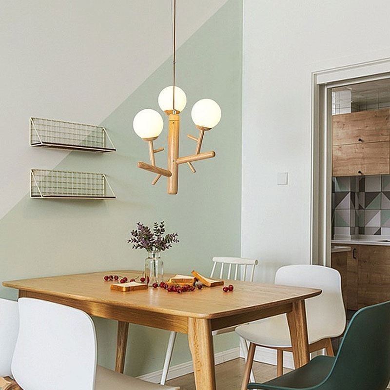 Nordische kreative Pendelleuchte aus Holz