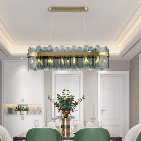 Minimalistische Glas Pendelleuchte Einzigartige Farbe Rechteck Deckenleuchte Insel Minimalistische Glas Pendelleuchte Einzigartige Farbe Rechteck Deckenleuchte Insel