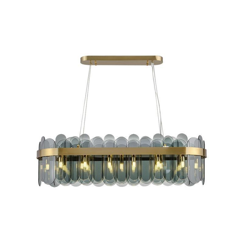 Minimalistische Glas Pendelleuchte Einzigartige Farbe Rechteck Deckenleuchte Insel