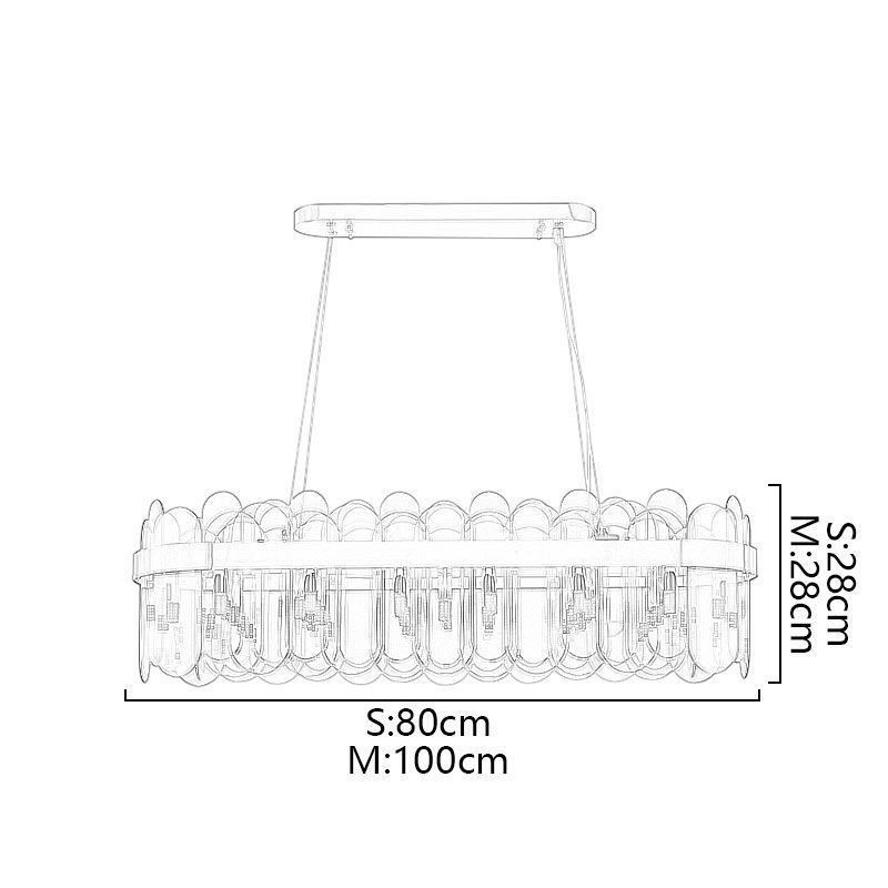 Minimalistische Glas Pendelleuchte Einzigartige Farbe Rechteck Deckenleuchte Insel