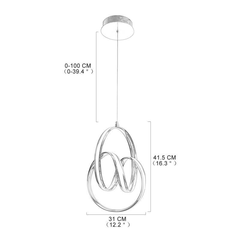 Moderne minimalistische Pendelleuchte einzigartige kreisförmige Twist Leuchte Insel