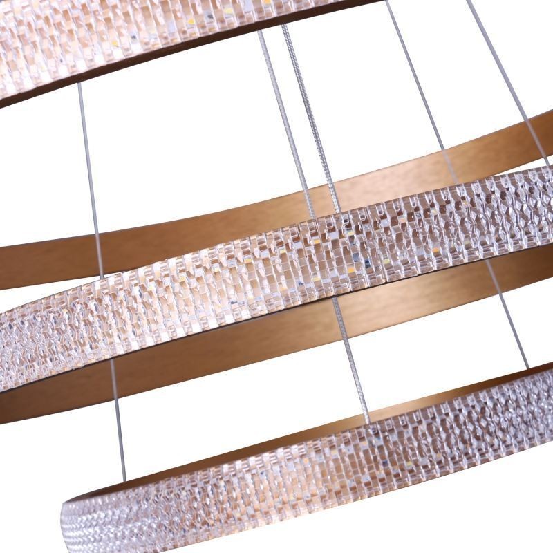 Moderne Pendelleuchte Acryl 3 Ringe Lampe 80+60+40cm