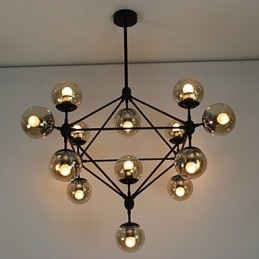 Kronleuchter 15 Lichter Glaskugel Lichter Retro Outdoor Garage Metall