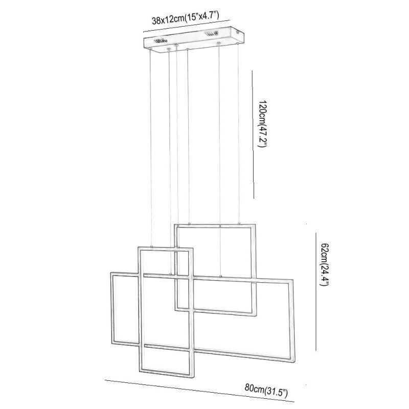 Nordische Pendelleuchte Geometrische quadratische Pendelleuchte
