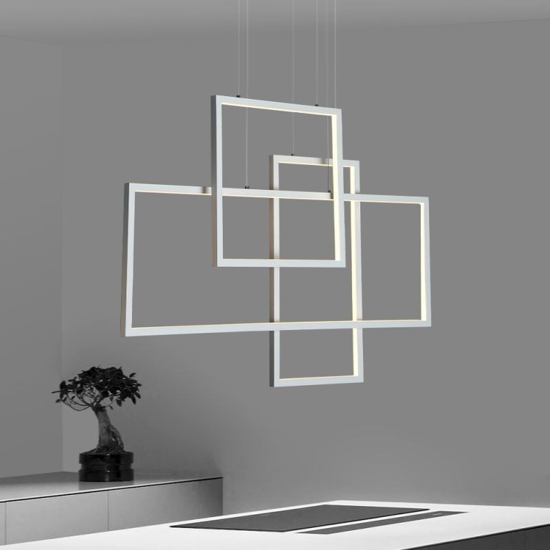 Nordische Pendelleuchte Geometrische quadratische Pendelleuchte