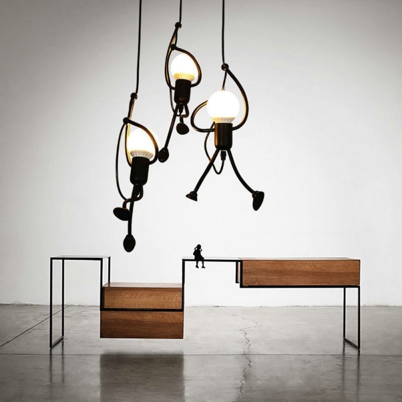 Moderne Pendelleuchte Kreative Lampe in Form eines kleinen Mannes Individuelle Beleuchtung für Zuhause