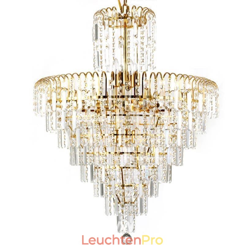 Moderne elegante Kristall Pendelleuchte konische Kronleuchter